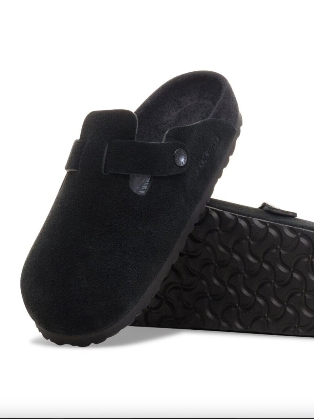 Birkenstock Boston Slip-On Clogs - Black Suede - Size 41 (US 10 - 10 1/2)
